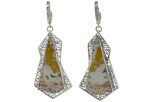 Серьги из серебра с агатом капля 20х50 мм 34987