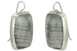 Серьги из серебра с Скарном прямоугольник 21х30 мм 36120