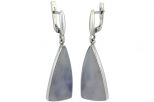Серьги из серебра с Кахолонгом и графитом Парус 20х30 мм 36121