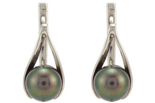 Серьги из серебра 925 пробы с жемчугом.