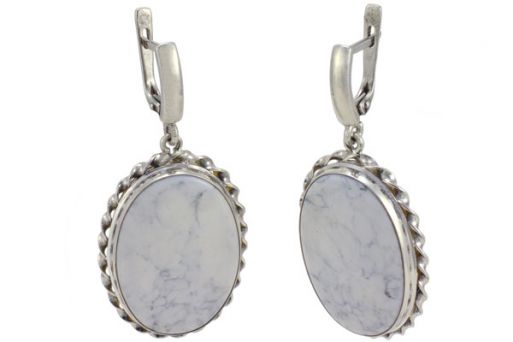Серьги из серебра 925 пробы с кахолонгом.