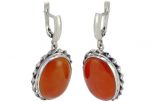 Серьги из серебра с Сердоликом Овал 19х25 мм 36474