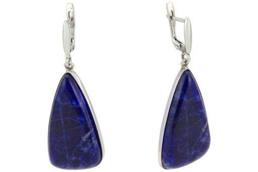 Серьги из серебра 925 пробы с содалитом.