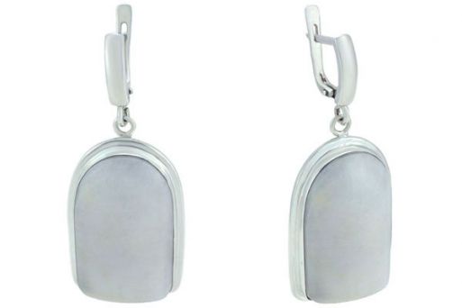 Серьги из серебра 925 пробы с кахолонгом.