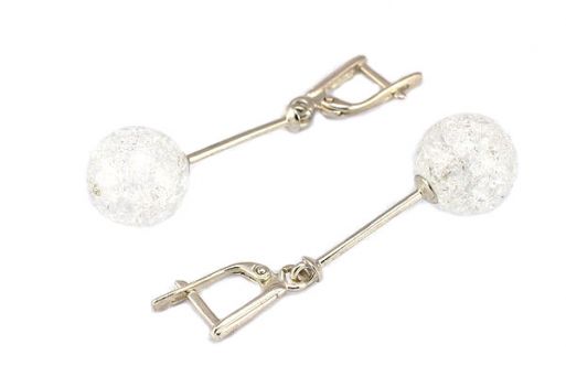 Серьги из серебра с Льдистым Кварцем.