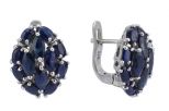 Серьги из серебра с сапфиром 8 овалов 3х5 мм и 4 маркизы 3х7 мм 37399
