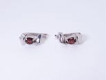 Серьги из серебра с гранатом капля 5х7 мм 37417