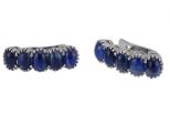 Серьги из серебра с сапфиром 5 овалов 5х7 мм 37629