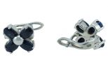 Серьги из серебра с сапфиром 4 овала 4х5 мм 37783