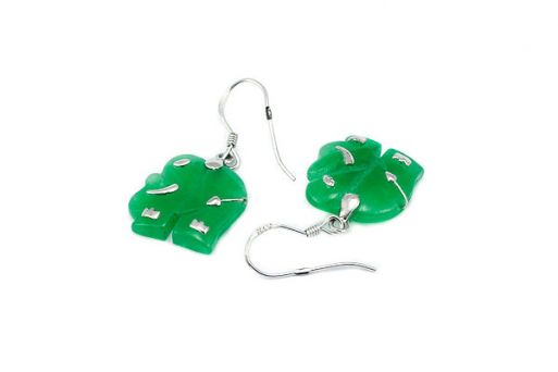 Серьги из серебра 925 пробы с хризопразом.