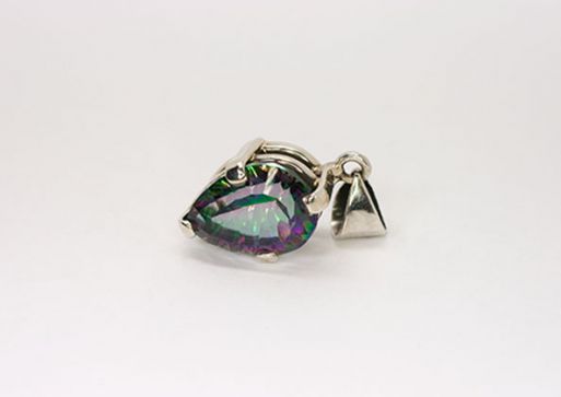 Серебряный кулон с аметистом мистик 37916 купить в магазине Самоцветы мира