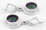 Серьги из серебра с аметистом мистик овал 10х14 мм 37945