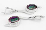 Серьги из серебра с аметистом мистик овал 10х14 мм 37955