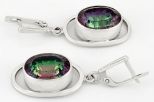 Серьги из серебра с аметистом мистик овал 12х16 мм 37962