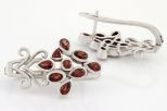 Серьги из серебра с гранатом 9 камней 39314