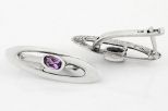 Серьги из серебра с аметистом овал 4х6 мм 39571