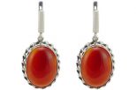 Серьги из серебра с Сердоликом Овал 17х24 мм 39792
