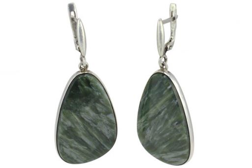 Серьги из серебра 925 пробы с клинохлором.