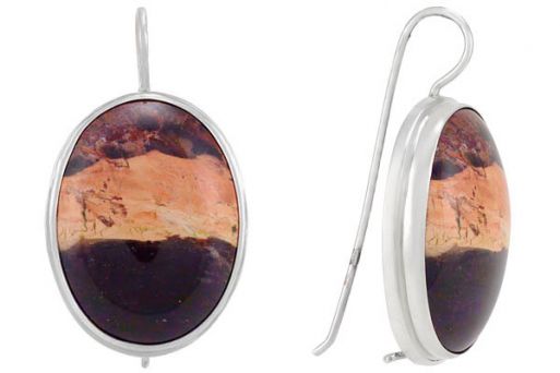 Серьги из серебра 925 пробы с яшмой.