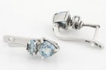 Серьги из серебра с топазом треугольник 6х6 мм маркиза 3х6 мм 39859