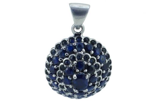 Серебряный кулон с сапфиром 39953 купить в магазине Самоцветы мира