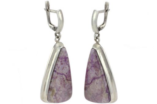 Серьги из серебра 925 пробы с Родингитом.