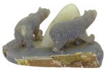 Фигурка медведи из агата. Вес 1000 гр.  
