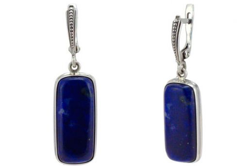 Серьги из серебра 925 пробы с лазуритом.