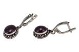 Серьги из серебра с рубином овал 8х10 мм 40652
