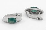 Серьги из серебра с бериллом овал 5х7 мм 40655