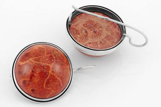 Серебряные серьги с кораллом 40669 купить в магазине Самоцветы мира
