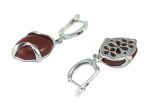 Серьги из серебра с сердоликом овал 14х18 мм 41158