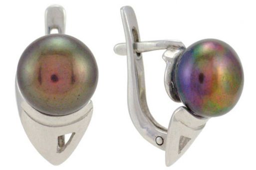Серьги из серебра 925 пробы с жемчугом.