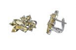 Серьги из серебра с цитрином 8 камней 41238