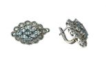 Серьги из серебра с топазом 9 маркиз 3х5 мм 12 кругов 2 мм 41266