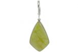 Серьги из серебра с змеевиком серпофитом капля 22х38 мм 41709