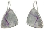 Серьги из серебра с флюоритом парус 25х30 мм 41728