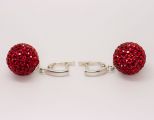 серьги кристалл свар.красный 11,9гр.