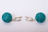 серьги кристалл свар.бирюз. 12,5гр*
