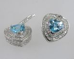 серьги голубой кварц 9,5 гр.