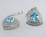 серьги голубой кварц 9 гр.