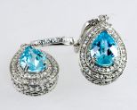 серьги голубой кварц 9,5 гр.