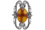 Серьги из серебра с сердоликом овал 12х18 мм 41989