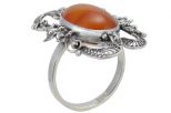 Серьги из серебра с сердоликом овал 12х18 мм 41989