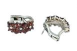 Серьги из серебра с гранатом 12 маркиз 3х5 мм 10 кругов 2 мм 42870