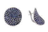 Серьги из серебра с сапфиром 90 кругов 3 мм 42938