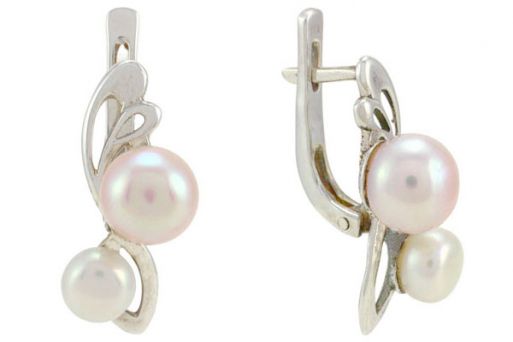 Серьги из серебра 925 пробы с жемчугом.