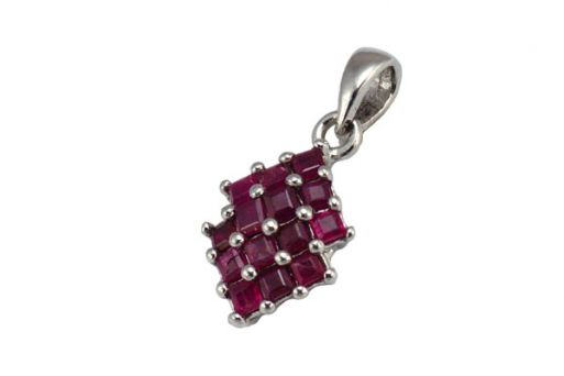Серебряный кулон с рубином 43480 купить в магазине Самоцветы мира