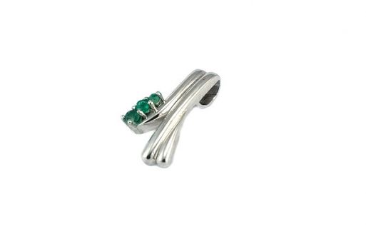 Серебряный кулон с изумрудом 43660 купить в магазине Самоцветы мира