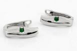 Серьги из серебра с изумрудом круг 4 мм 43710